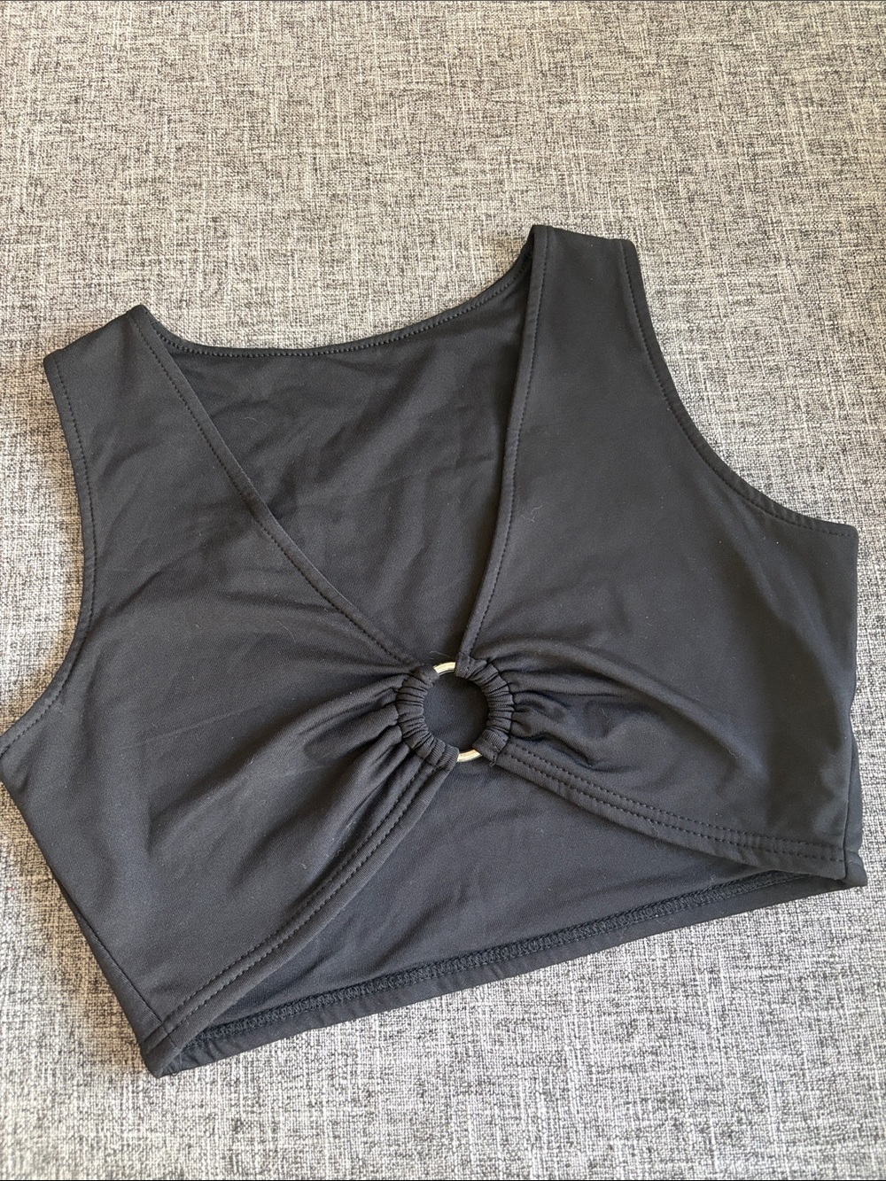 Black cropped rave & festival style top